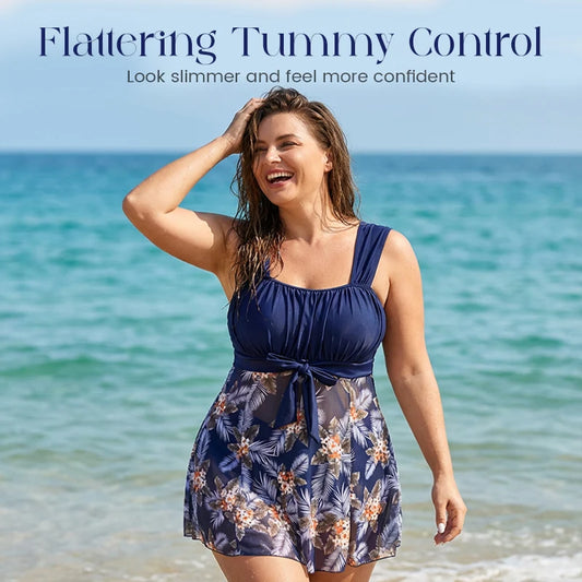 Elegant Skirted One-Piece Swimsuit