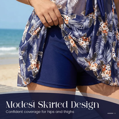 Elegant Skirted One-Piece Swimsuit
