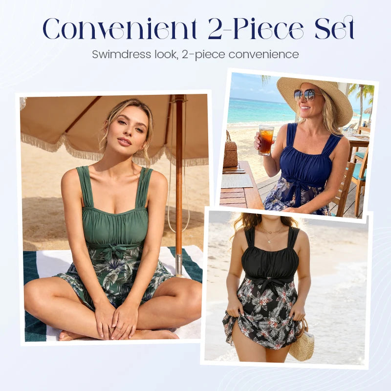 Elegant Skirted One-Piece Swimsuit