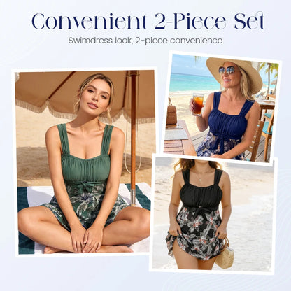 Elegant Skirted One-Piece Swimsuit